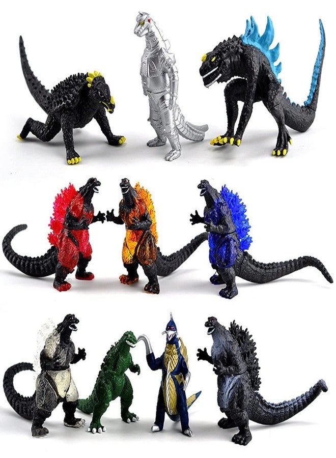 De-Lite™ Action Figures Soft Touch Vinyl Plastic Collectible Model Toys… (God-Zilla 10 Pieces Set, Multicolour, 3-7cm) - Image 1